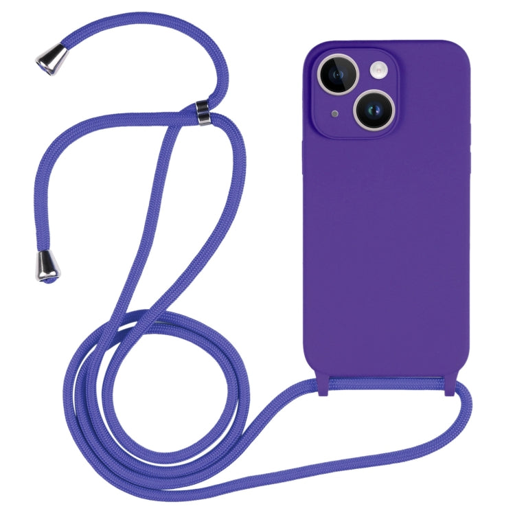 For iPhone 14 Crossbody Lanyard Liquid Silicone Case