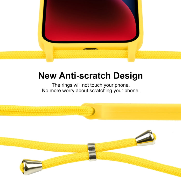 For iPhone 14 Crossbody Lanyard Liquid Silicone Case
