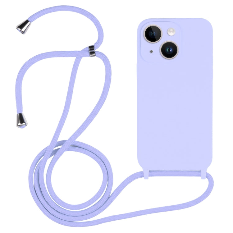 For iPhone 14 Crossbody Lanyard Liquid Silicone Case