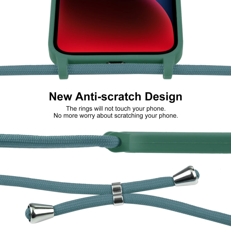 For iPhone 14 Crossbody Lanyard Liquid Silicone Case