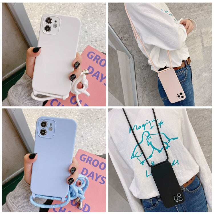 For iPhone 14 Crossbody Lanyard Liquid Silicone Case