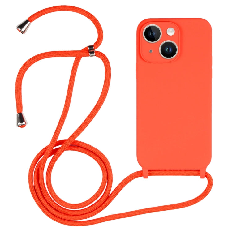 For iPhone 14 Plus Crossbody Lanyard Liquid Silicone Case