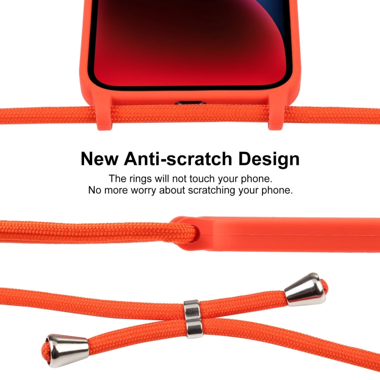 For iPhone 14 Plus Crossbody Lanyard Liquid Silicone Case
