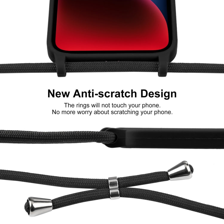 For iPhone 14 Plus Crossbody Lanyard Liquid Silicone Case