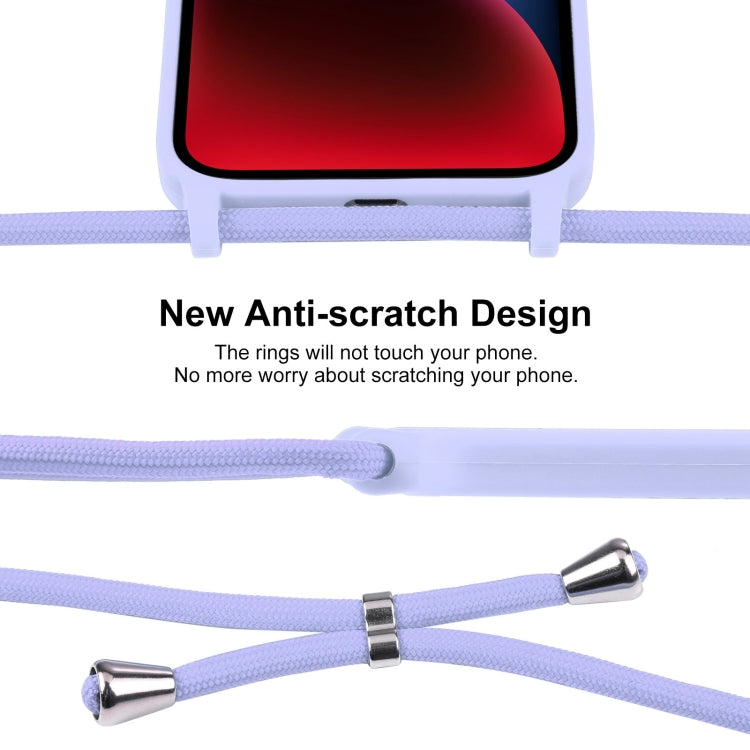 For iPhone 14 Plus Crossbody Lanyard Liquid Silicone Case