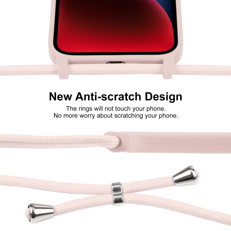For iPhone 14 Plus Crossbody Lanyard Liquid Silicone Case