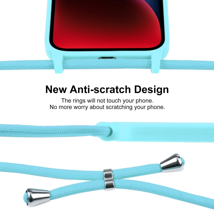 For iPhone 14 Plus Crossbody Lanyard Liquid Silicone Case