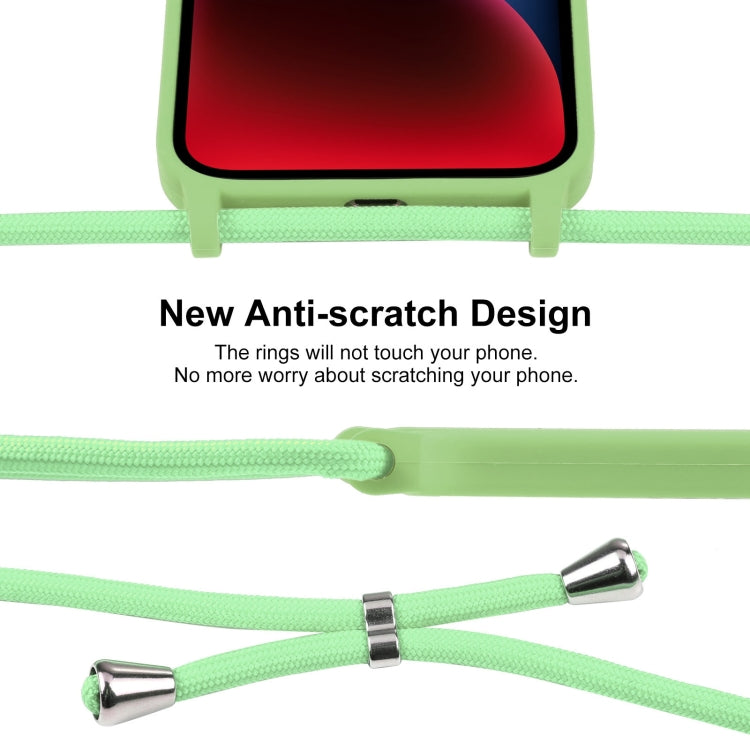 For iPhone 14 Plus Crossbody Lanyard Liquid Silicone Case