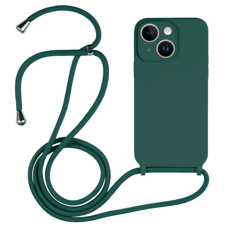 For iPhone 14 Plus Crossbody Lanyard Liquid Silicone Case