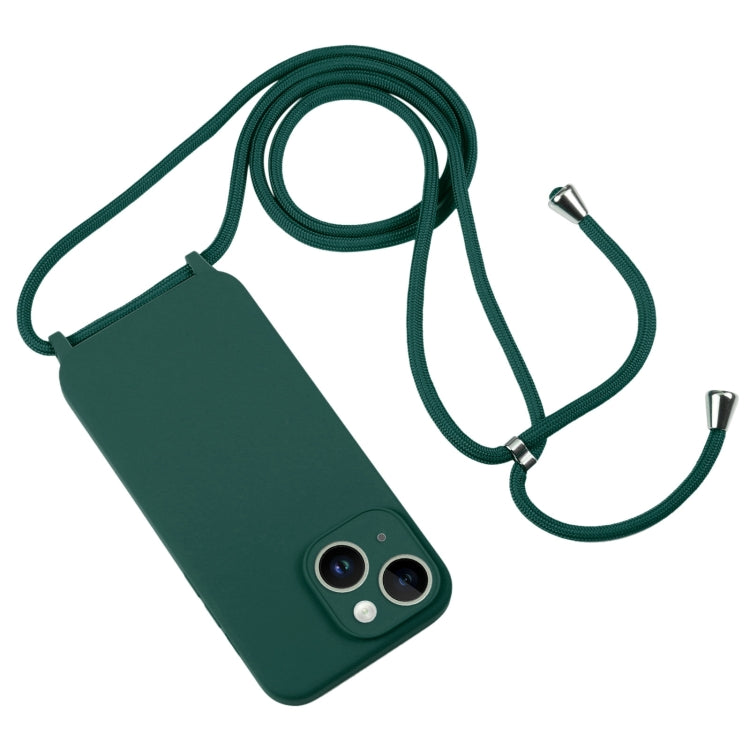 For iPhone 14 Plus Crossbody Lanyard Liquid Silicone Case