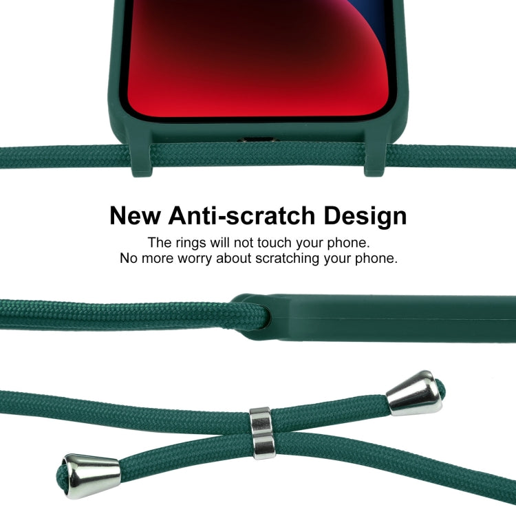For iPhone 14 Plus Crossbody Lanyard Liquid Silicone Case