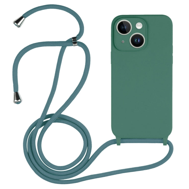 For iPhone 14 Plus Crossbody Lanyard Liquid Silicone Case