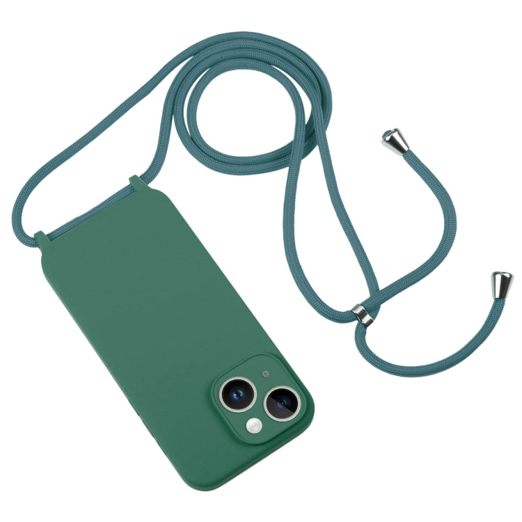 For iPhone 14 Plus Crossbody Lanyard Liquid Silicone Case