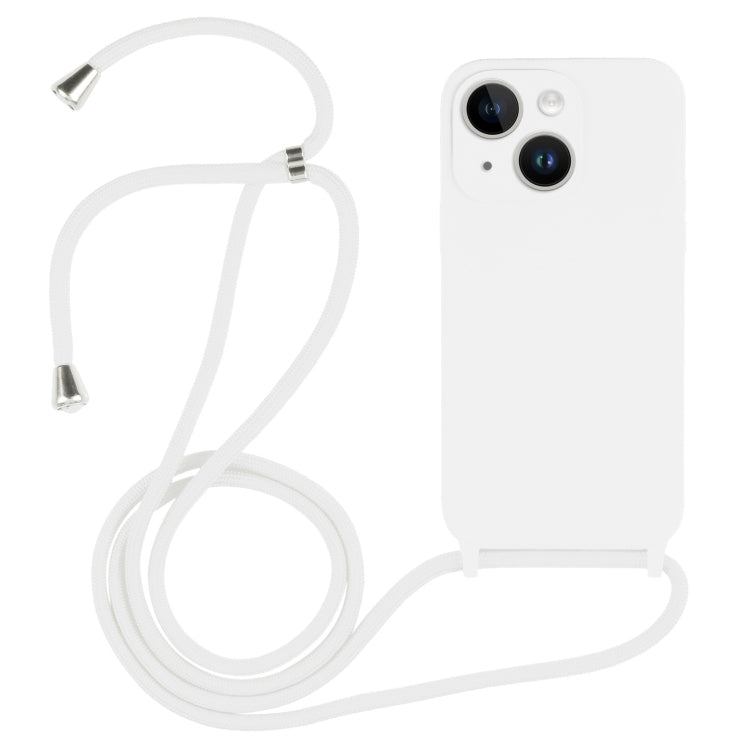 For iPhone 14 Plus Crossbody Lanyard Liquid Silicone Case