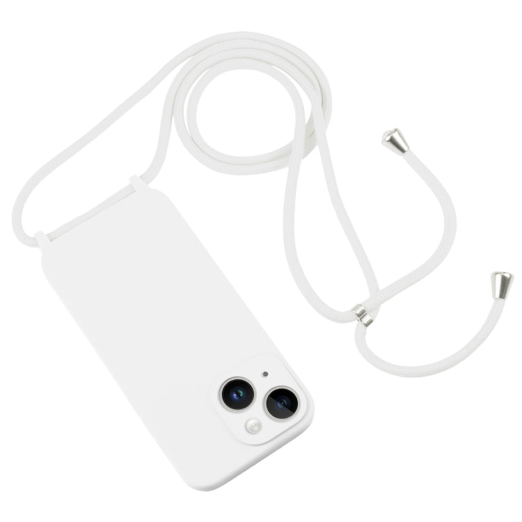 For iPhone 14 Plus Crossbody Lanyard Liquid Silicone Case