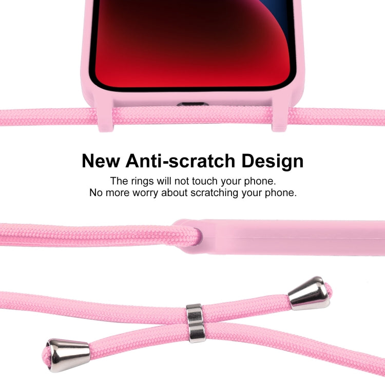 For iPhone 14 Plus Crossbody Lanyard Liquid Silicone Case