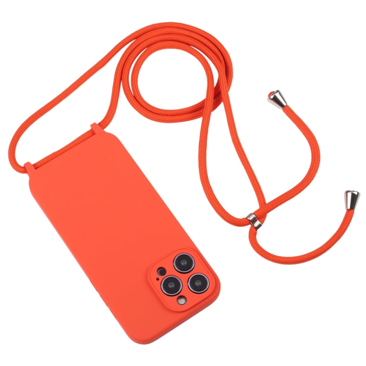 For iPhone 14 Pro Crossbody Lanyard Liquid Silicone Case