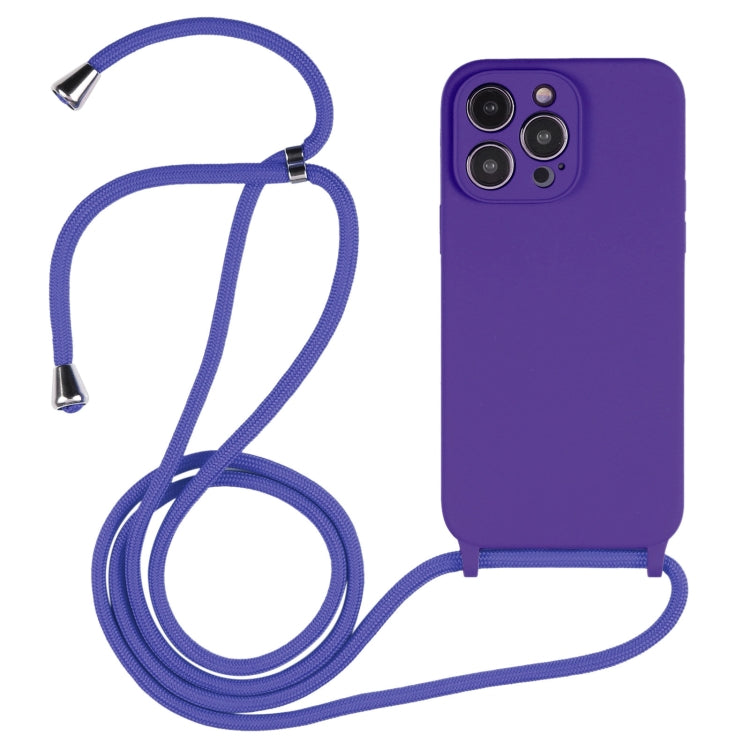 For iPhone 14 Pro Crossbody Lanyard Liquid Silicone Case