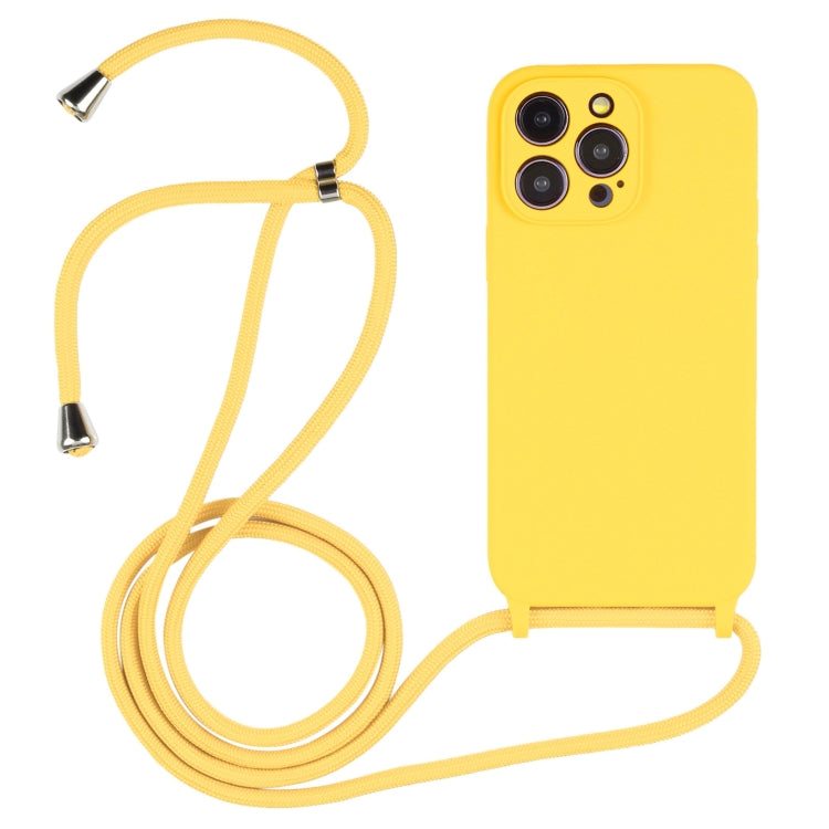 For iPhone 14 Pro Crossbody Lanyard Liquid Silicone Case