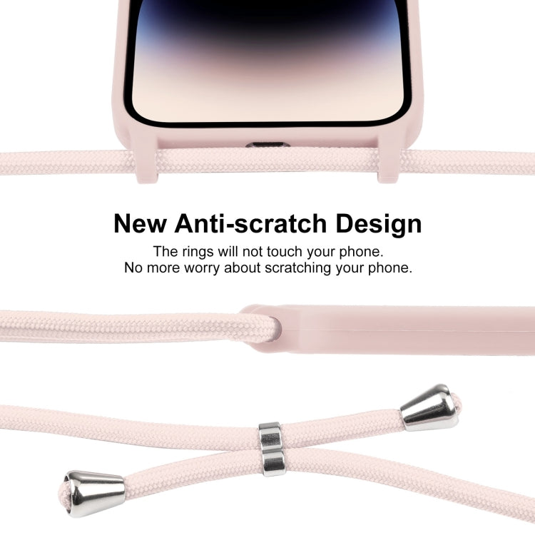 For iPhone 14 Pro Crossbody Lanyard Liquid Silicone Case