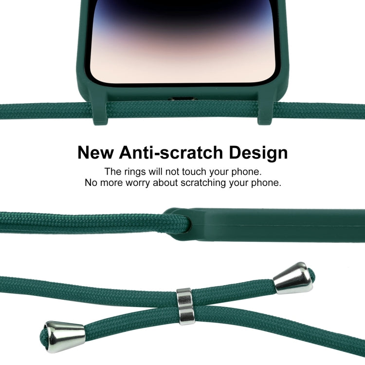 For iPhone 14 Pro Crossbody Lanyard Liquid Silicone Case