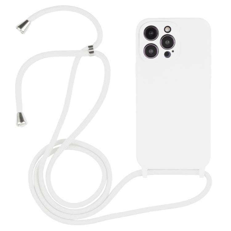 For iPhone 14 Pro Crossbody Lanyard Liquid Silicone Case