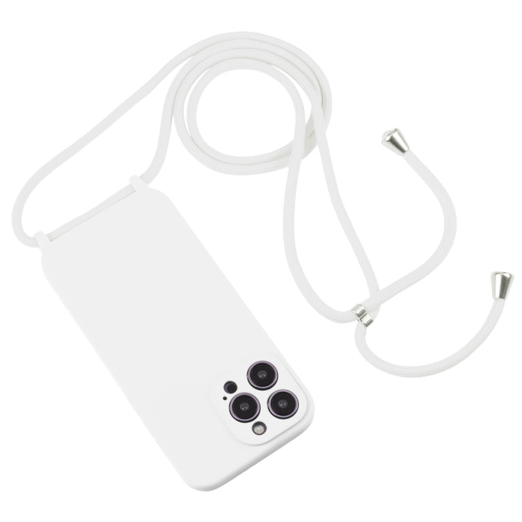 For iPhone 14 Pro Crossbody Lanyard Liquid Silicone Case