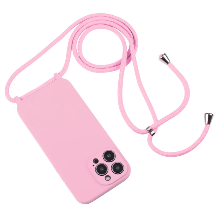 For iPhone 14 Pro Crossbody Lanyard Liquid Silicone Case