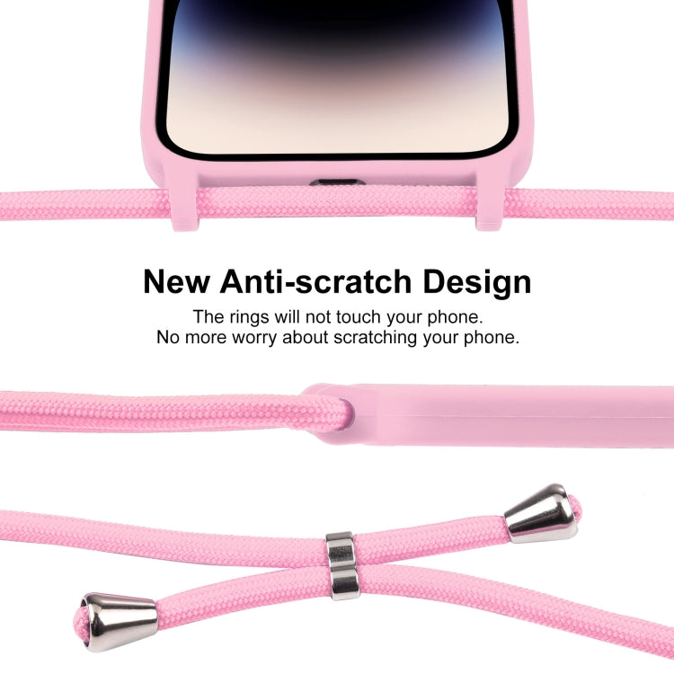 For iPhone 14 Pro Crossbody Lanyard Liquid Silicone Case