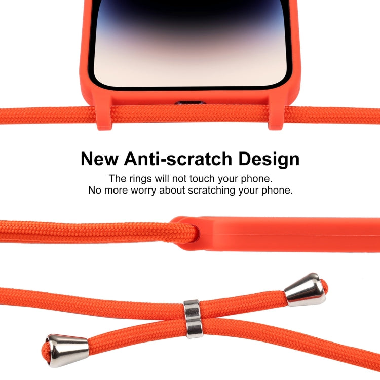 For iPhone 14 Pro Max Crossbody Lanyard Liquid Silicone Case