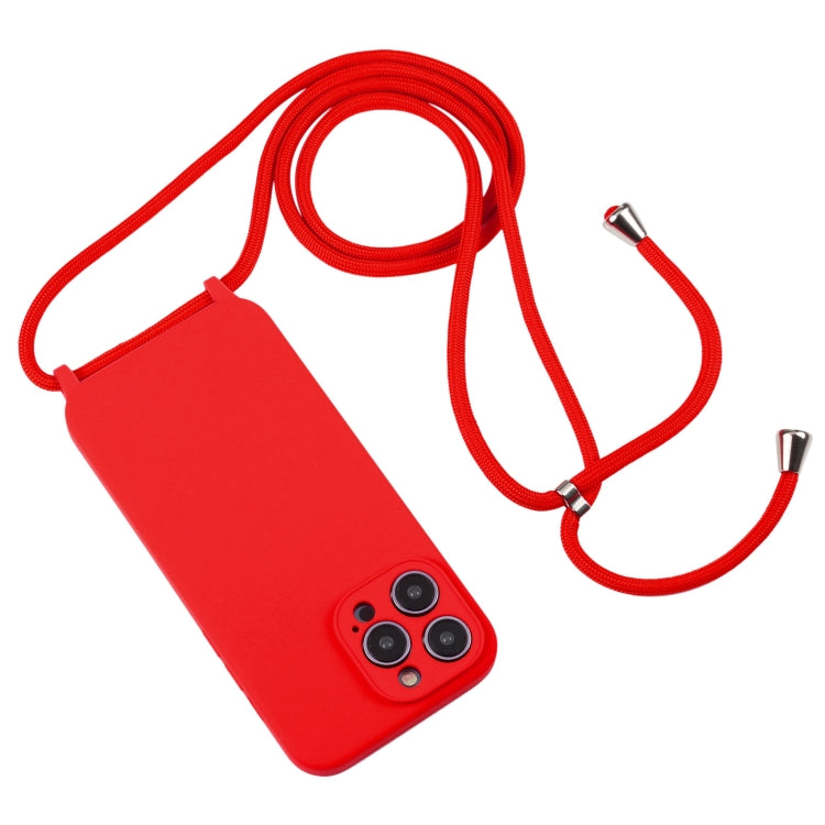 For iPhone 14 Pro Max Crossbody Lanyard Liquid Silicone Case