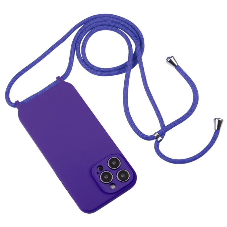 For iPhone 14 Pro Max Crossbody Lanyard Liquid Silicone Case