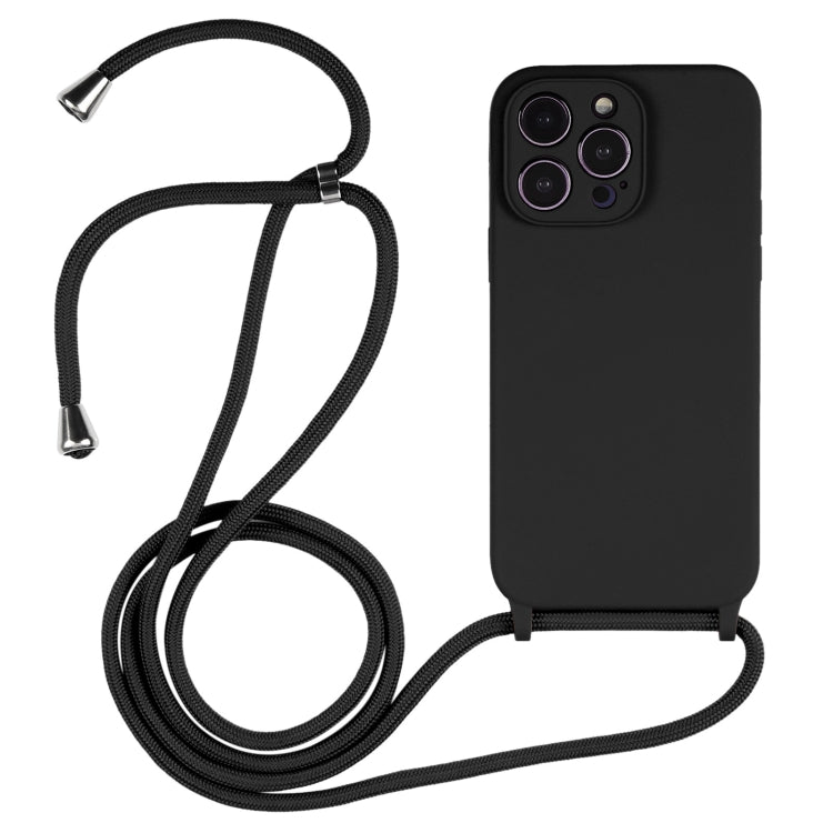 For iPhone 14 Pro Max Crossbody Lanyard Liquid Silicone Case