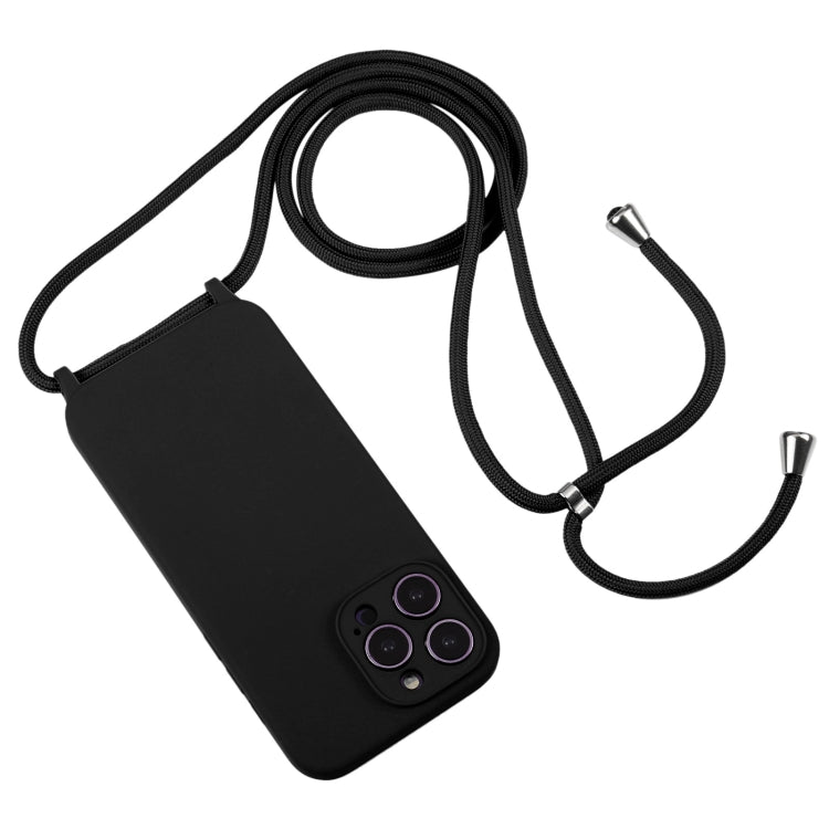For iPhone 14 Pro Max Crossbody Lanyard Liquid Silicone Case