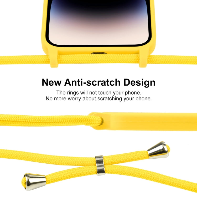 For iPhone 14 Pro Max Crossbody Lanyard Liquid Silicone Case