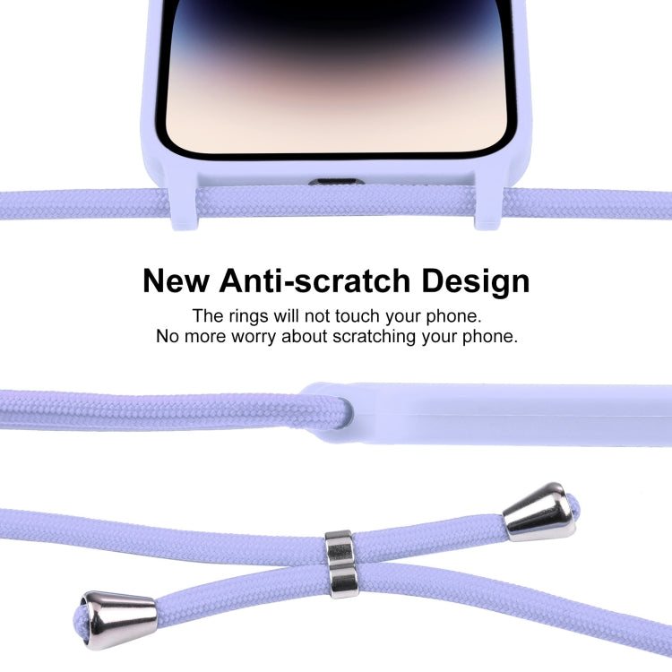 For iPhone 14 Pro Max Crossbody Lanyard Liquid Silicone Case