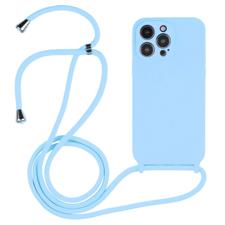 For iPhone 14 Pro Max Crossbody Lanyard Liquid Silicone Case
