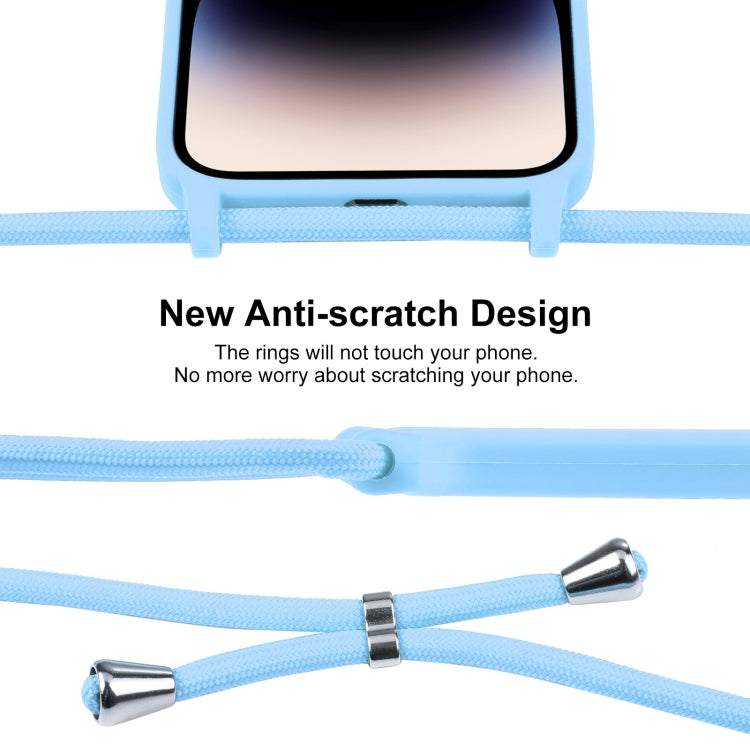 For iPhone 14 Pro Max Crossbody Lanyard Liquid Silicone Case