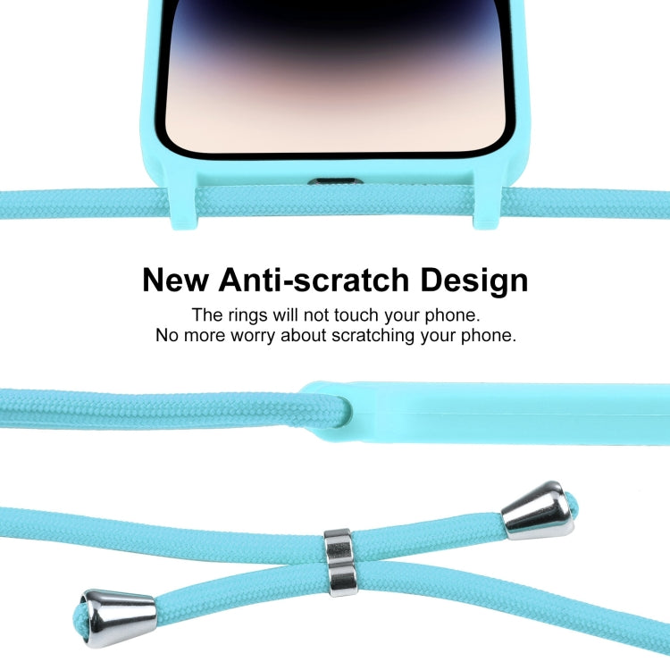 For iPhone 14 Pro Max Crossbody Lanyard Liquid Silicone Case