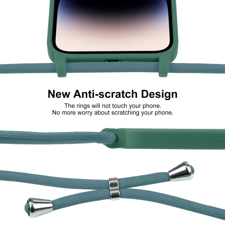 For iPhone 14 Pro Max Crossbody Lanyard Liquid Silicone Case