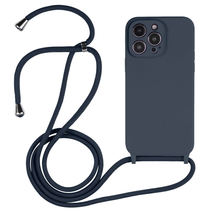 For iPhone 14 Pro Max Crossbody Lanyard Liquid Silicone Case