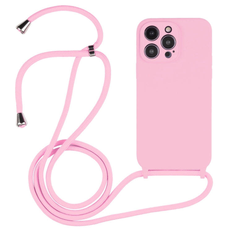 For iPhone 14 Pro Max Crossbody Lanyard Liquid Silicone Case