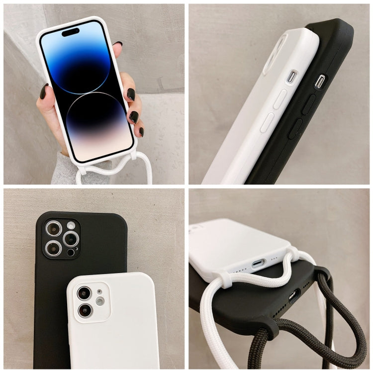 For iPhone 14 Pro Max Crossbody Lanyard Liquid Silicone Case