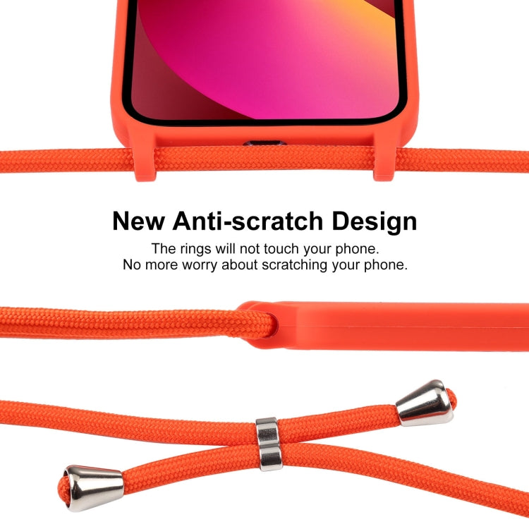For iPhone 13 Crossbody Lanyard Liquid Silicone Case