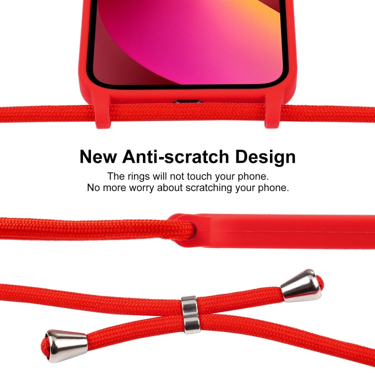 For iPhone 13 Crossbody Lanyard Liquid Silicone Case