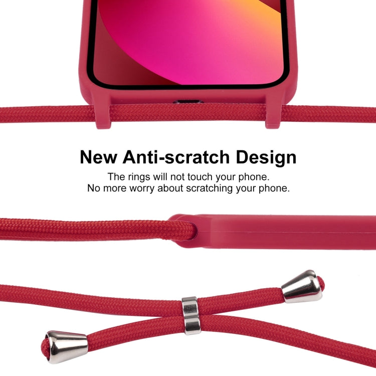 For iPhone 13 Crossbody Lanyard Liquid Silicone Case