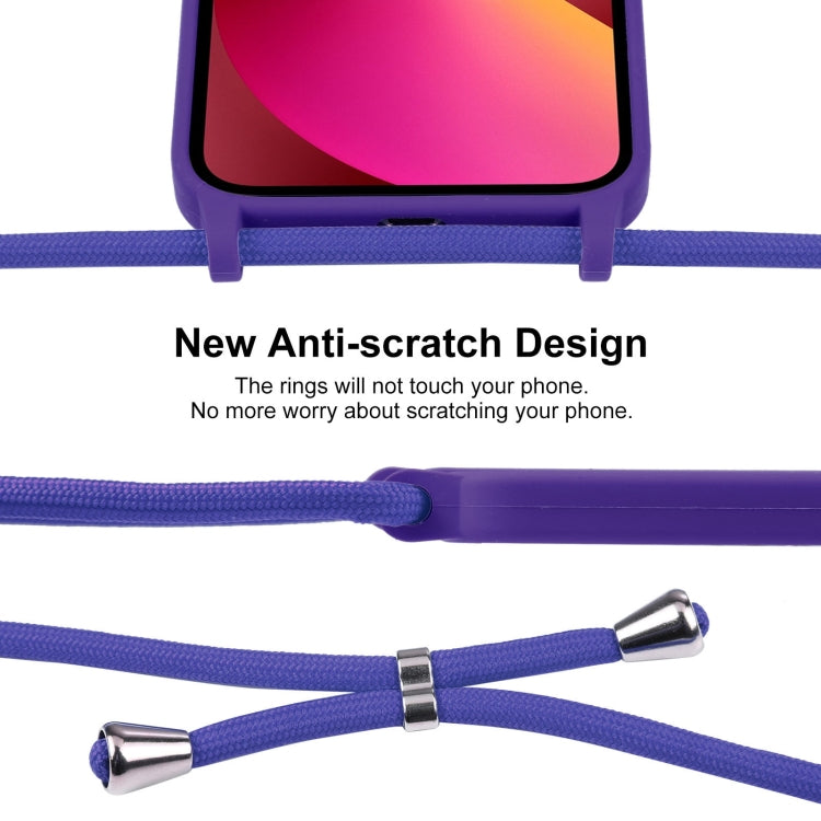 For iPhone 13 Crossbody Lanyard Liquid Silicone Case