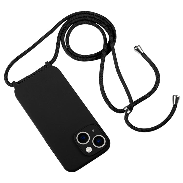 For iPhone 13 Crossbody Lanyard Liquid Silicone Case