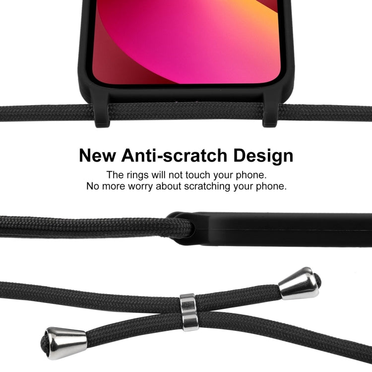 For iPhone 13 Crossbody Lanyard Liquid Silicone Case