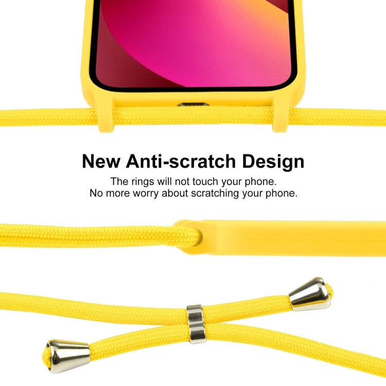For iPhone 13 Crossbody Lanyard Liquid Silicone Case